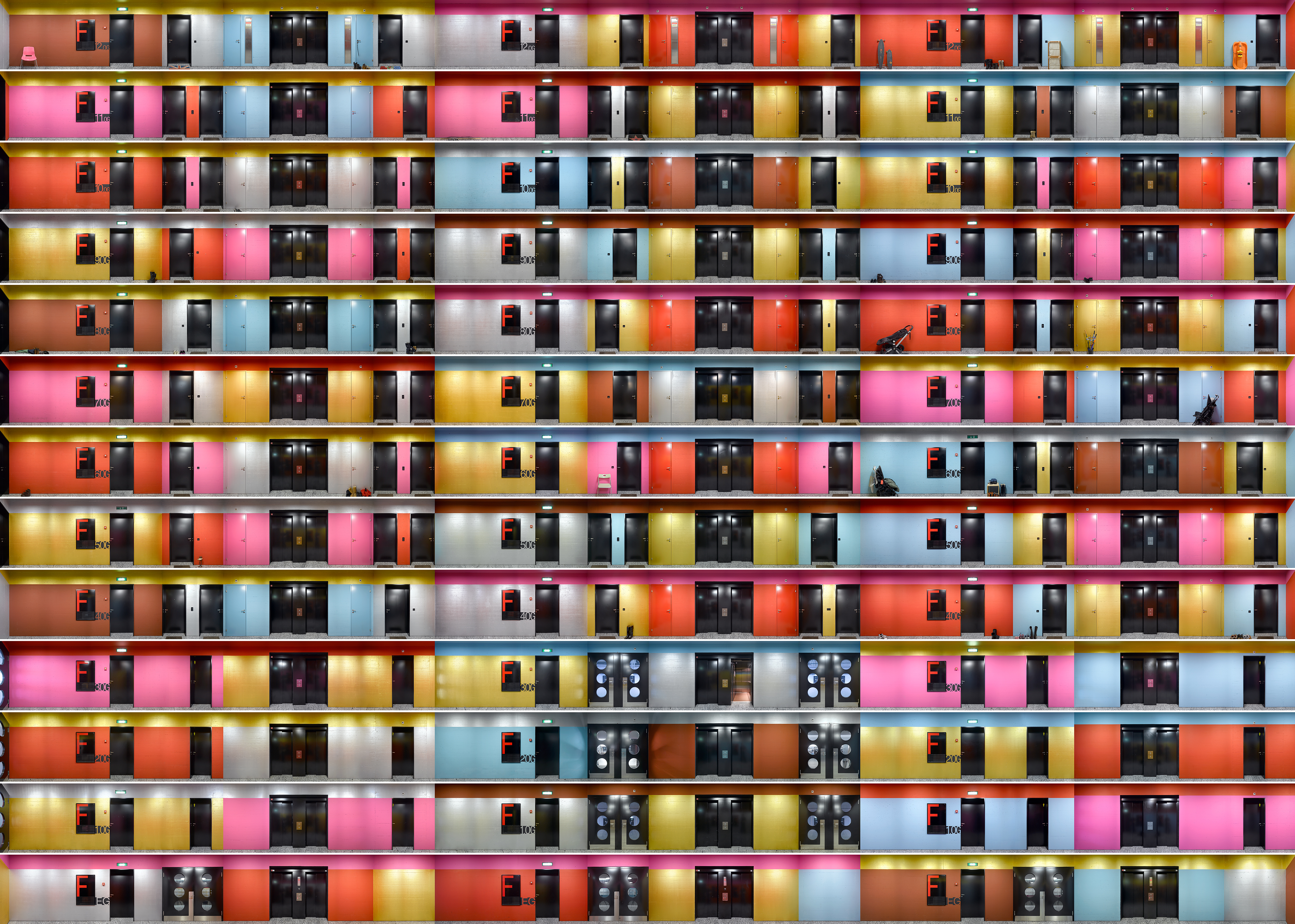 komposition mit sechs farben, 2013,160 x 220 cm